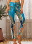 Lilicloth X Paula Blue Paint Pour Swirl Women's Leggings