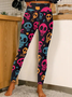 Women Funny Halloween Skull Simple Leggings