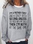 Women Funny I'm A Mother First Text Letters Crew Neck Loose Sweatshirts