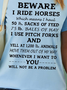 Women Beware I Ride Horses Text Letters T-Shirt