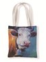 Special Cattle Joy Painting Animal Graphic Shopping Totes