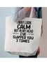 Funny Words Printed Letter Shopping Totes