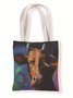 Special Cattle Joy Painting Animal Graphic Shopping Totes