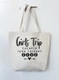 Girls Trip Vacation Family Text Letter Shopping Totes