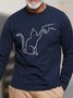 Men Cat Friendship Give Me Five Casual Crew Neck T-Shirt