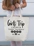 Girls Trip Vacation Family Text Letter Shopping Totes
