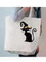 Halloween Cat Graphic Shopping Totes