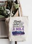 Halloween Broom Printed Letter Shopping Totes