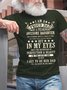Men Proud Dad Perfection Beauty Daughter Fit Text Letters Crew Neck T-Shirt
