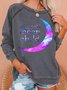 Womens Stay Wild Moon Child Print Crew Neck Sweatshirts