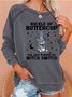 Women Butter Cup Black Cat Witch Star Moon Casual Loose Sweatshirts
