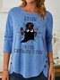 Women I’m Fine Witch Happy Halloween Casual Tops