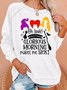 Womens Funny Witch Letters Print Sweatshirts