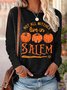 Women Funny Not All Witches Live In Salem Cotton-Blend Regular Fit Halloween Tops