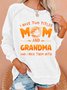 Women Funny I Have Two Tittle Mom And Grandma Halloween Simple Sweatshirt