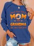 Women Funny I Have Two Tittle Mom And Grandma Halloween Simple Sweatshirt