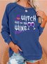 Women Witch Way To The Wine Letters Casual Sweatshirts