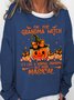 Women Funny Personalized Grandma Witch Pumpkin Halloween Loose Simple Sweatshirts