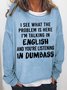 Women's Funny Saying I See What The Problem Is Here I'm Talking In English Sweatshirt