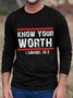 Women Funny Know your value 1 Samuel 16:7 Casual Long Sleeve T-Shirt