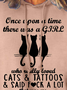 Women Cats Tattoos Girl Story Cat Loose Sweatshirts