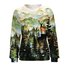 Womens Mountains Art Print Crew Neck Sweatshirts