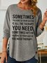 Womens Funny Sister Casual Loose Letters Top