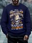 Too Old To Fight But Can Shoot Crew Neck Casual Loose Men's Sweatshirt