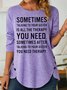 Womens Funny Sister Casual Loose Letters Top