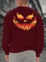 Men Pumpkin Light Halloween Pattern Casual Sweatshirt