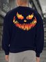 Men Pumpkin Light Halloween Pattern Casual Sweatshirt