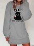Lilicloth X Kelly WTF Wine Time Finally Women's Cat Sweatshirt Dresses