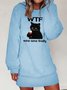 Lilicloth X Kelly WTF Wine Time Finally Women's Cat Sweatshirt Dresses