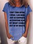 Funny Words Women Casual Cotton-Blend T-Shirt