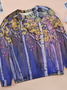 Women Large Format Flowers Crew Neck Abstract Casual Sweatshirts