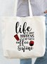 Coffee And Wine Letter Shopping Totes