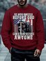 Men He Who Kneels Before God Can Stand Before Anyone Text Letters Sweatshirt