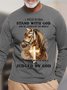 Men Stand With God And Be Judged By The World Horse Casual Text Letters T-Shirt