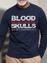 Men Blood For The Blood God Skulls For The Skull Throne Casual Loose Text Letters T-Shirt