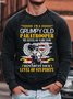 Men Grumpy Old Paratrooper Level Of Stupidity Letters Simple Sweatshirt