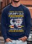 Men Grumpy Old Paratrooper Level Of Stupidity Letters Simple Sweatshirt