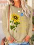 Womens God Sunflower Quote Casual Tops