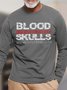 Men Blood For The Blood God Skulls For The Skull Throne Casual Loose Text Letters T-Shirt