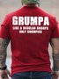 Men Regular Granpa Only Grumpier Cotton Text Letters Casual T-Shirt