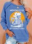 Womens Funny Halloween Print Crew Neck Casual Sweatshirts