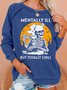 Womens Funny Halloween Print Crew Neck Casual Sweatshirts