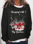 Christmas Hanging Out Women Crew Neck Loose Simple Sweatshirts