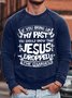 Mens Jesus Letters Casual Sweatshirt