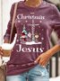 Womens Faith Hope Love Merry Christmas Snowman Jesus Crew Neck Sweatshirts