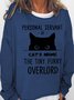 Womens Personal Servant Of The Tiny Furry Overlord Casual Cat Letters Sweatshirts